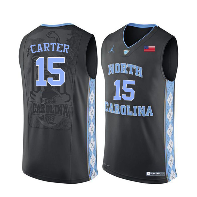 Men North Carolina Tar Heels #15 Vince Carter College Basketball Jerseys Sale-Black - Click Image to Close